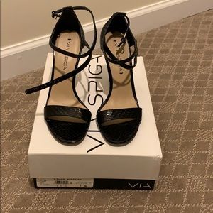 Via Spiga strappy snakeskin sandals